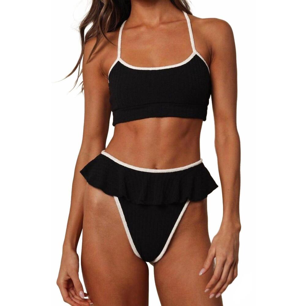 Montce Black Bikini with White Trim